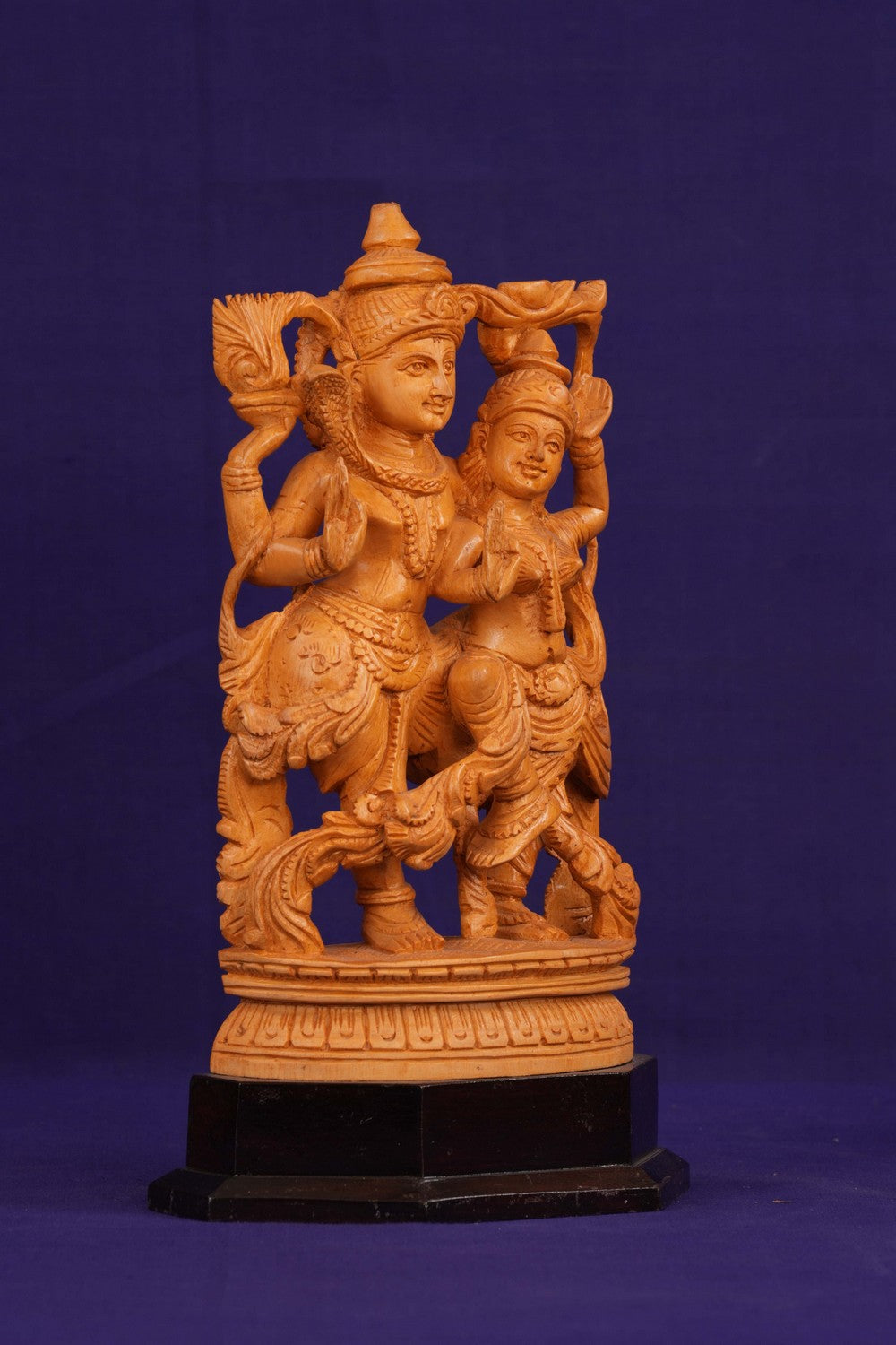 Image of Wooden Gowri Shiva Sculpture